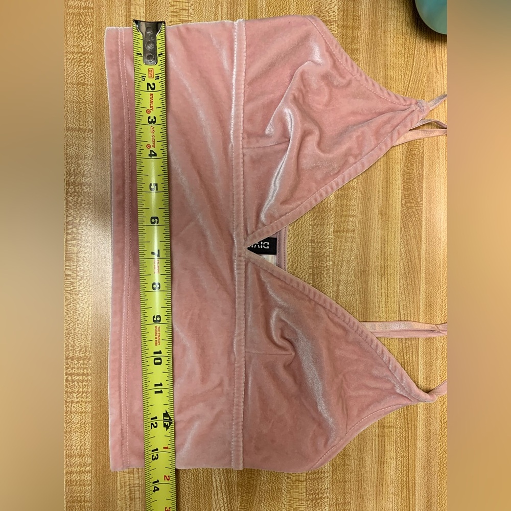 Divided velvet light pink crop top - Picture 4 of 4